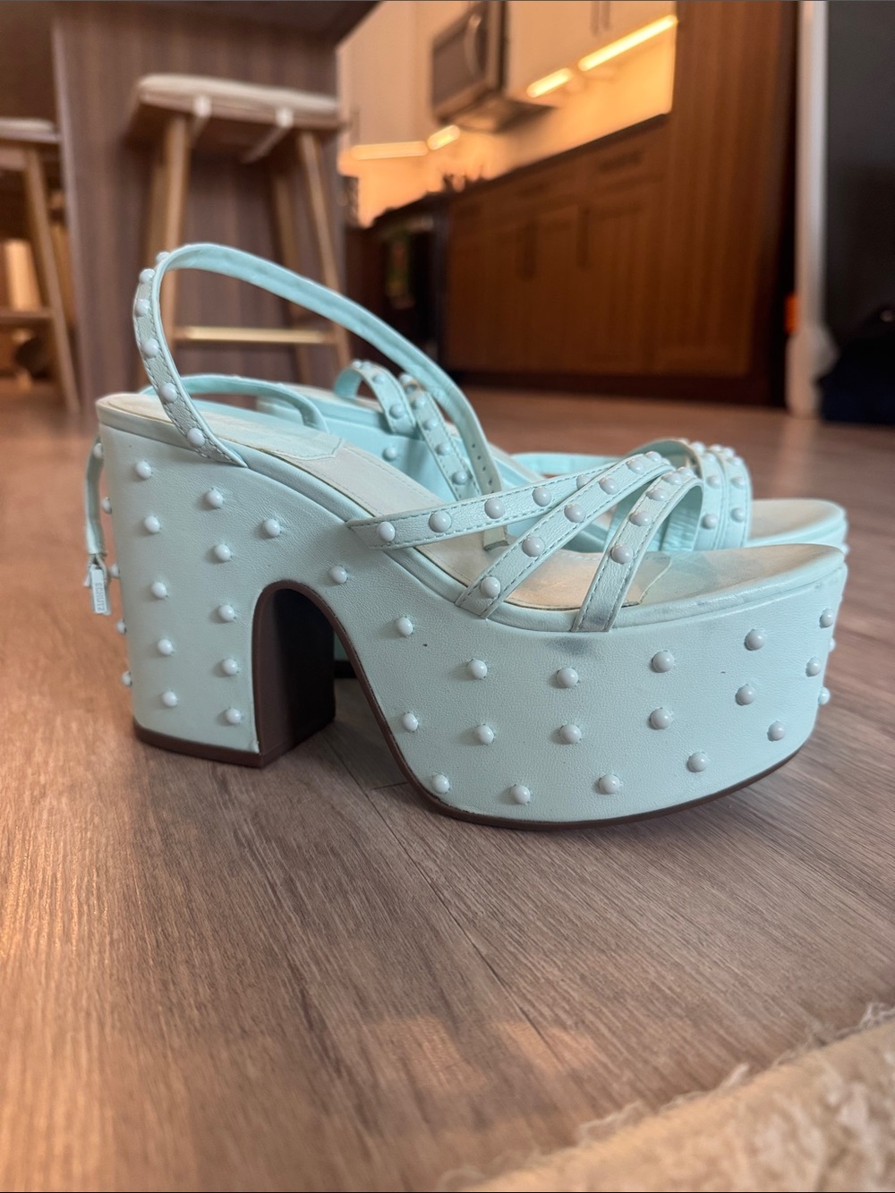 Schutz Anne Studded Platform Wedge Sandals - NEVER BEEN WORN